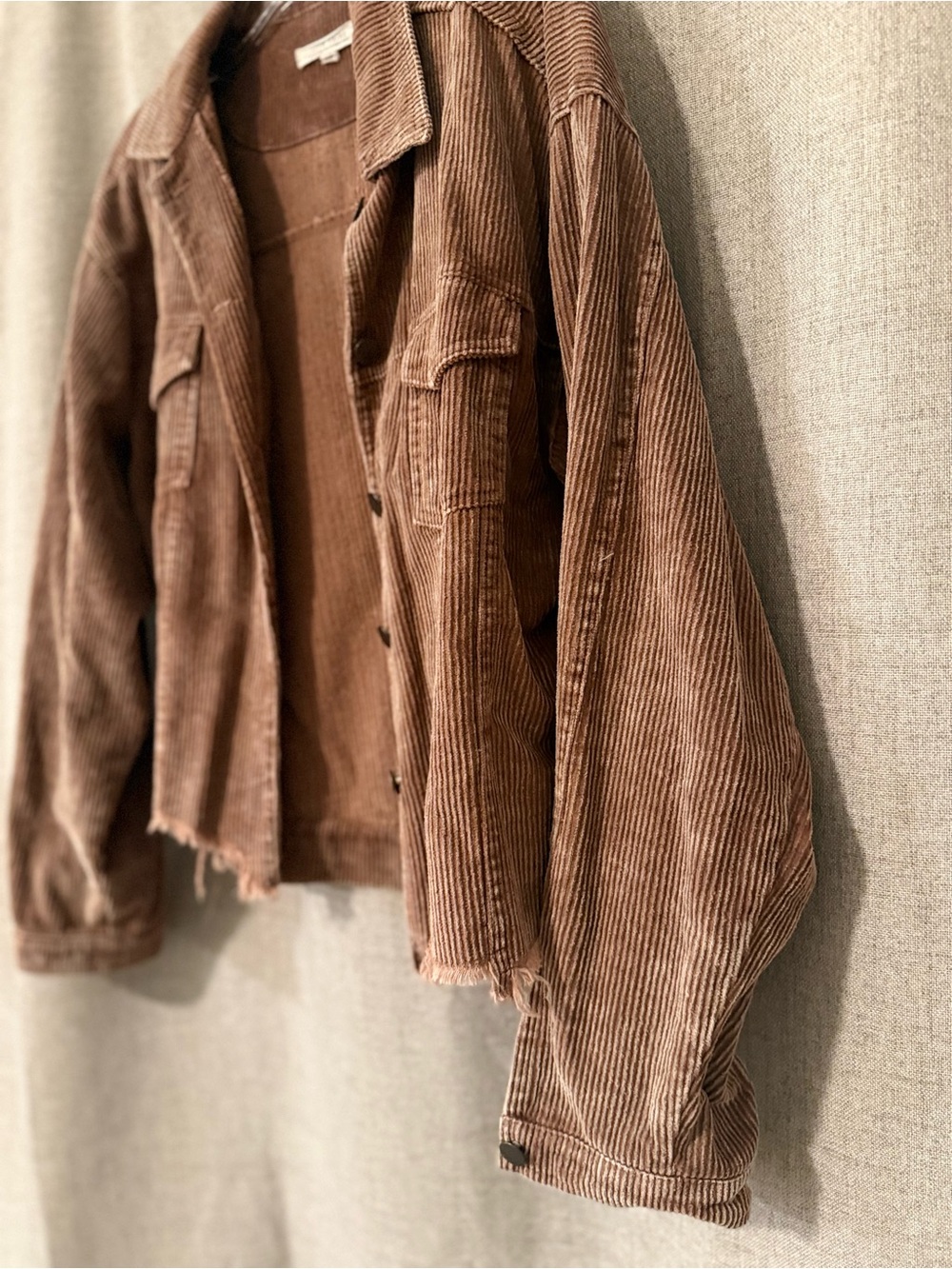 12th Tribe Oversized Raw Edge Corduroy Shacket | M - Picture 4 of 7